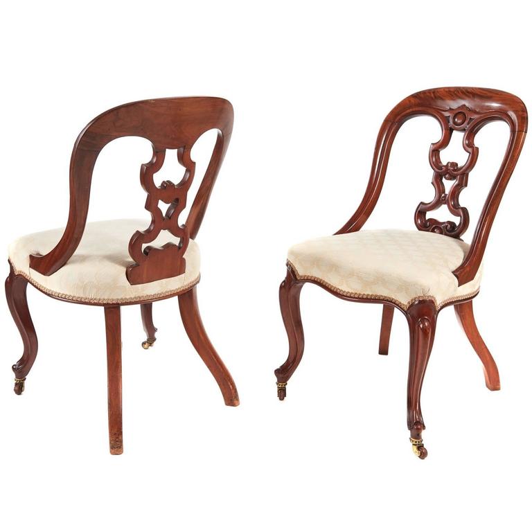 Good Quality Pair of Victorian Mahogany Desk Chairs For Sale at 1stdibs