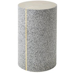 Rubber Cylinder in Gris Side Table by Slash Objects, Made in USA