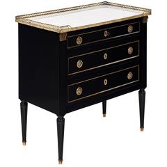Marble-Topped Louis XVI Style Chest with Gallery