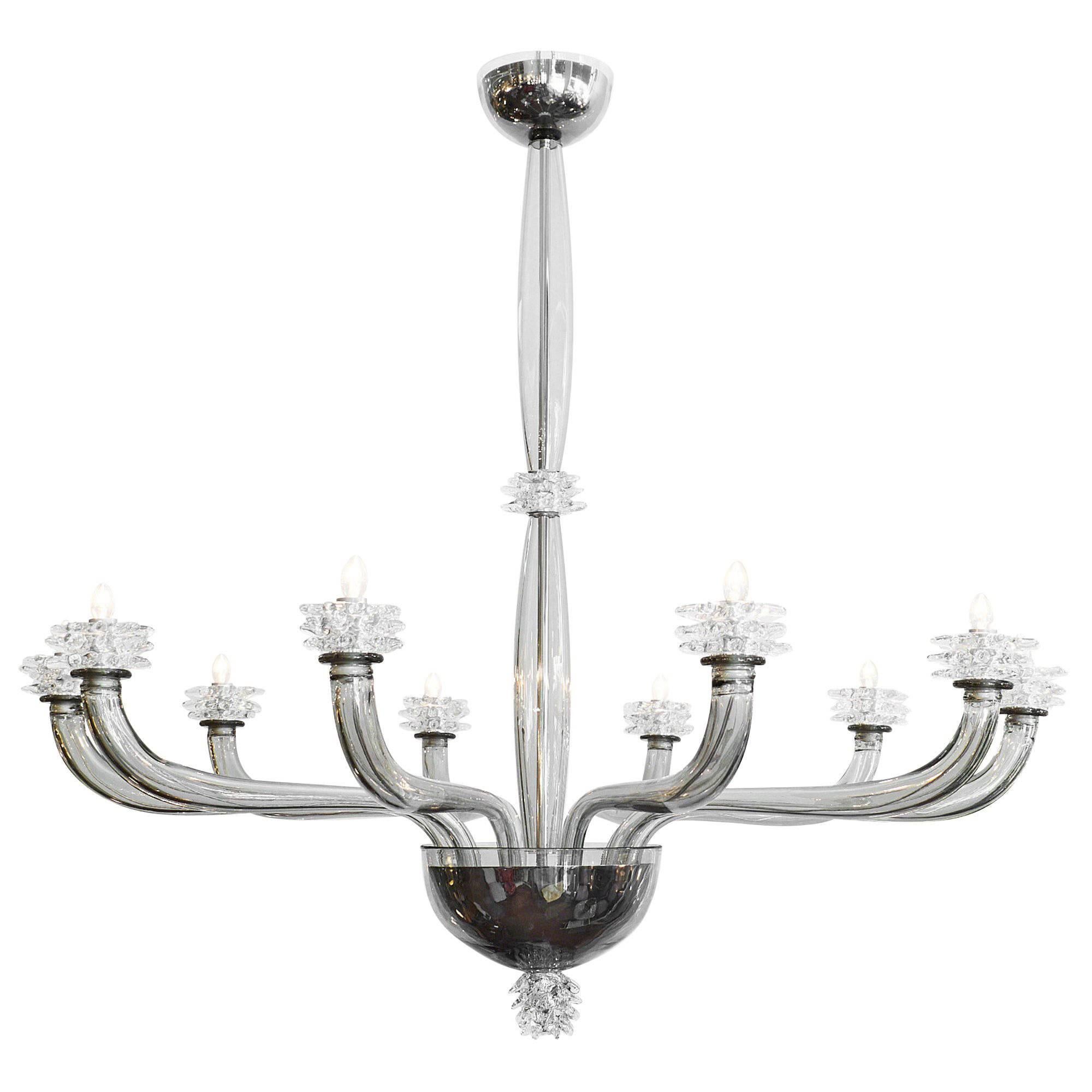 Murano Glass Chandelier, Attributed to Barovier For Sale