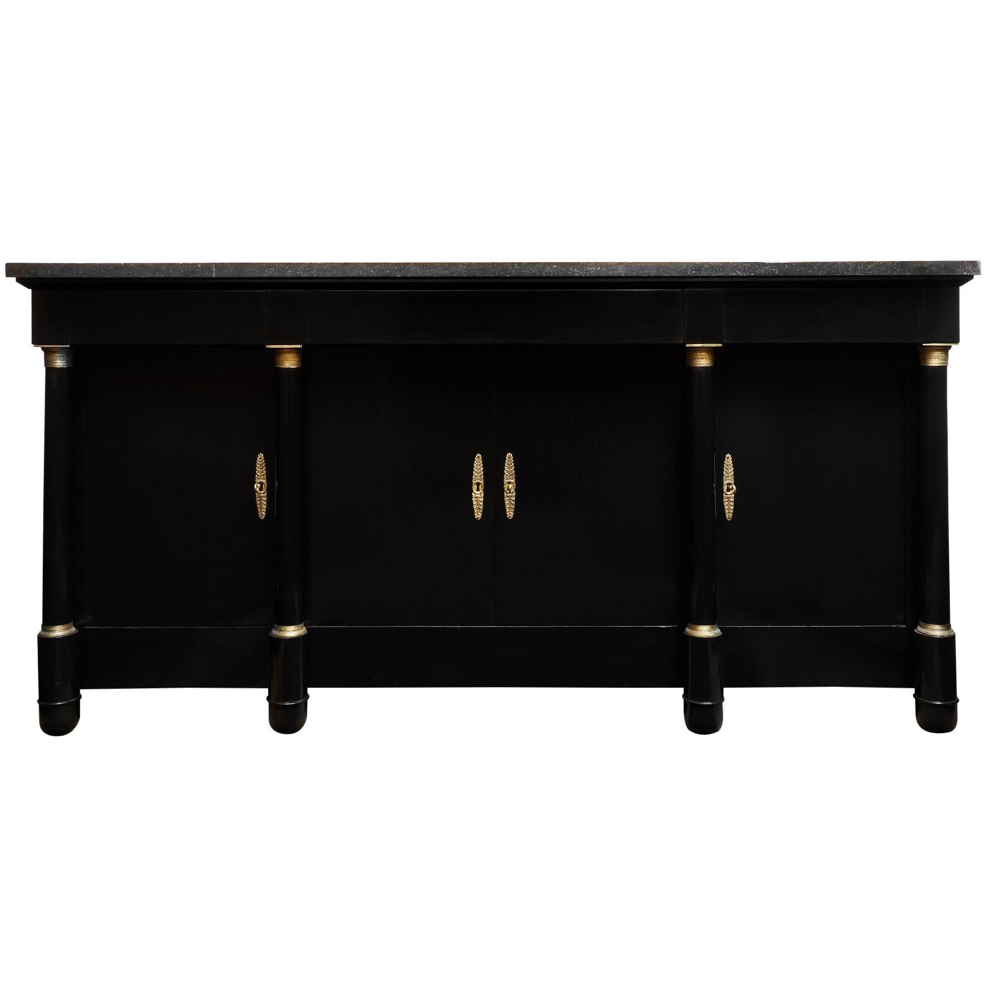Empire Style Antique French Buffet with Marble Top