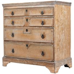 19th Century Geometric Limed Oak Chest of Drawers