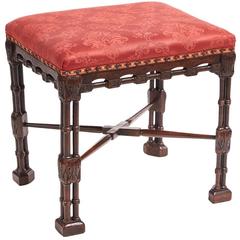 Antique George II Mahogany Chinese Chippendale Stool