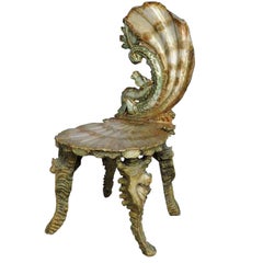 Antique Venetian Carved Grotto Chair, circa 1880 8