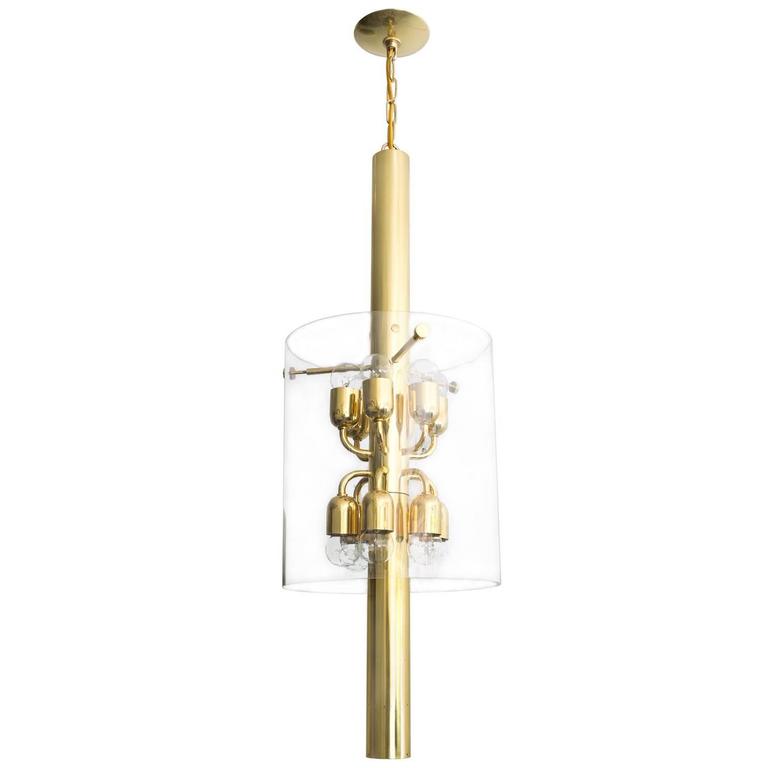 Scandinavian Modern Hans Agne Jakobsson Polished Brass Cylinder Scandinavian Modern Hans Agne Jakobsson Polished Brass Cylinder Pendant For At 1stdibs