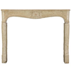 Used 18th Century French Country Limestone Fireplace Mantel