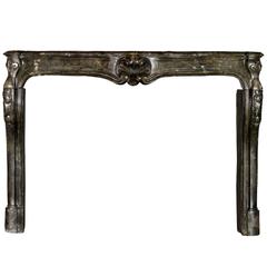 18th Century French Country Limestone Fireplace Mantle 4