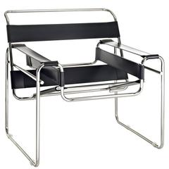 1970s Original Gavina Wassily Chair by Marcel Breuer in Black Leather