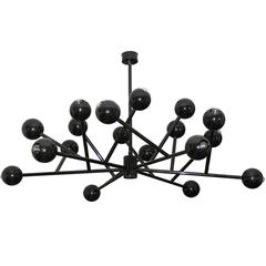 Superb Extra Large High Glossy Black Burst Chandelier 8