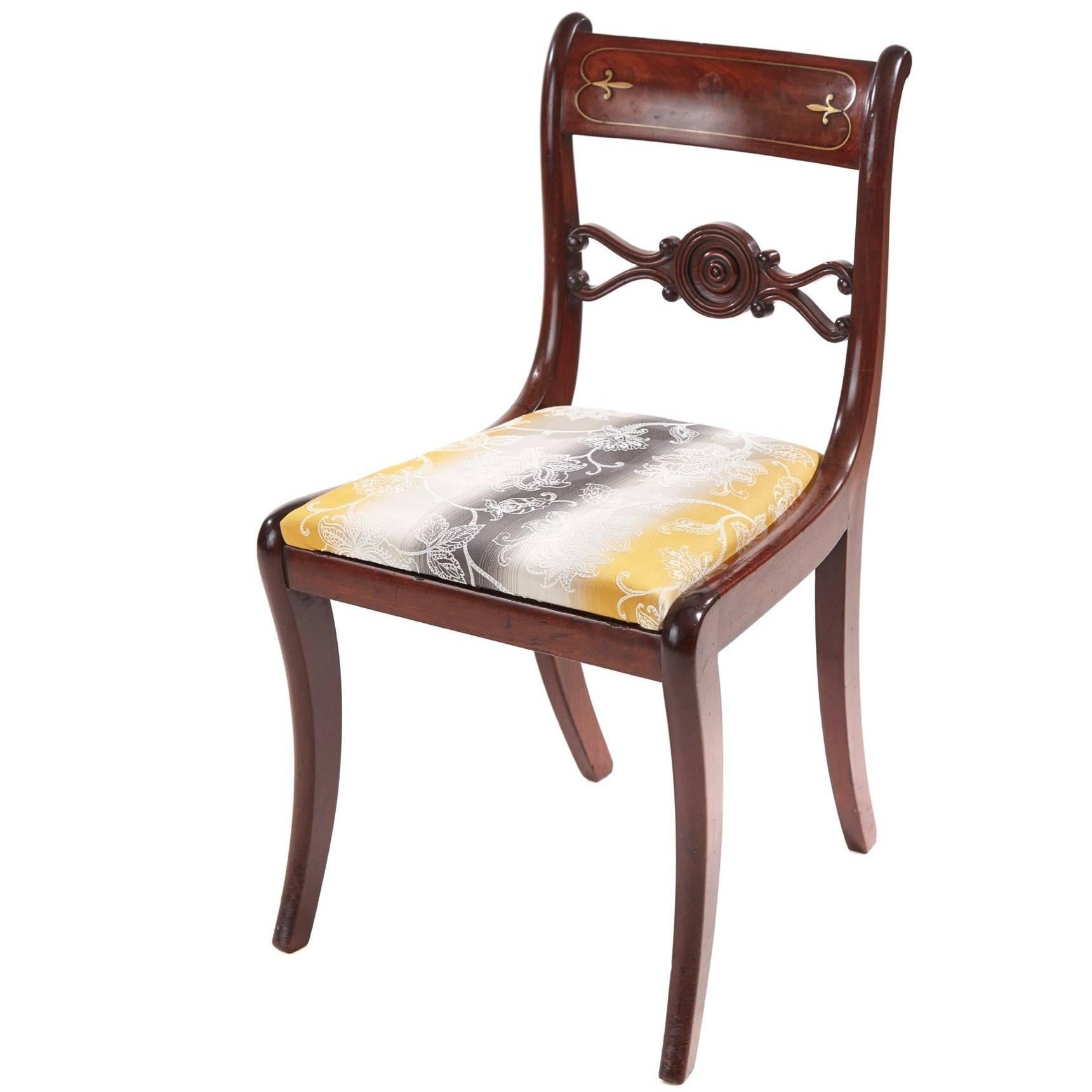Regency Mahogany Brass Inlaid Desk Chair