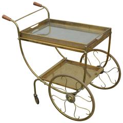 Mid-Century Modern Brass Bar Cart 8