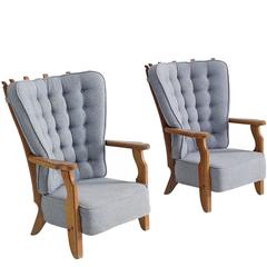 Guillerme & Chambron Carved Oak High Back Chairs 5