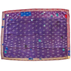 Retro Reversible Hand-Stitched Indian Kantha Patchwork Quilt