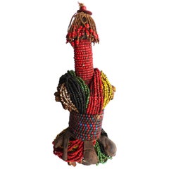 20th Century African Beaded Fali Fertility Doll from Cameroon