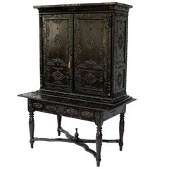 Dutch Brass and Wood Cupboard from Sri Lanka, SC 302