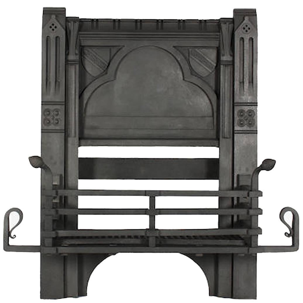 William Burges by Francis Skidmore, A Rare Gothic Revival Cast Iron Fire Insert For Sale