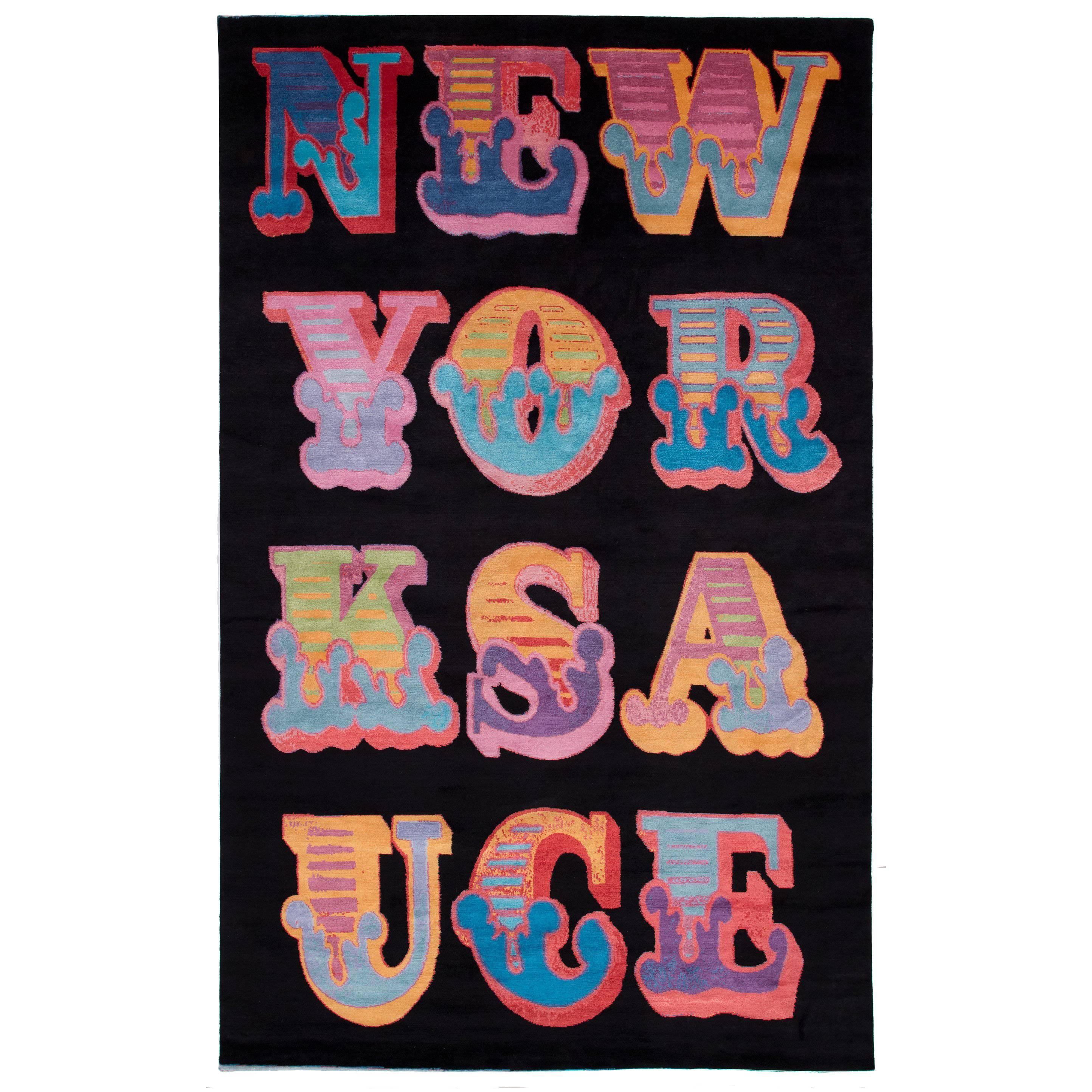 Area Rug by Street Artist Ben Eine "New York Sauce", 2014 For Sale