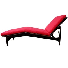 Danish Modern Beech and Upholstered Chaise Longue by Ib Kofod-Larsen for Selig