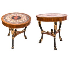 Antique Prestigious Pair of Coffee Tables, Late Empire, 1850s