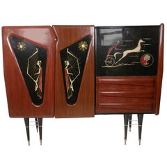 Rare Italian Mahogany Bar