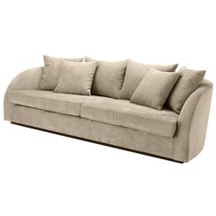 Miami Lounge Sofa with Greige Velvet Fabric