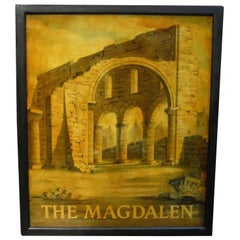 Vintage English Pub Sign, the Magdalen