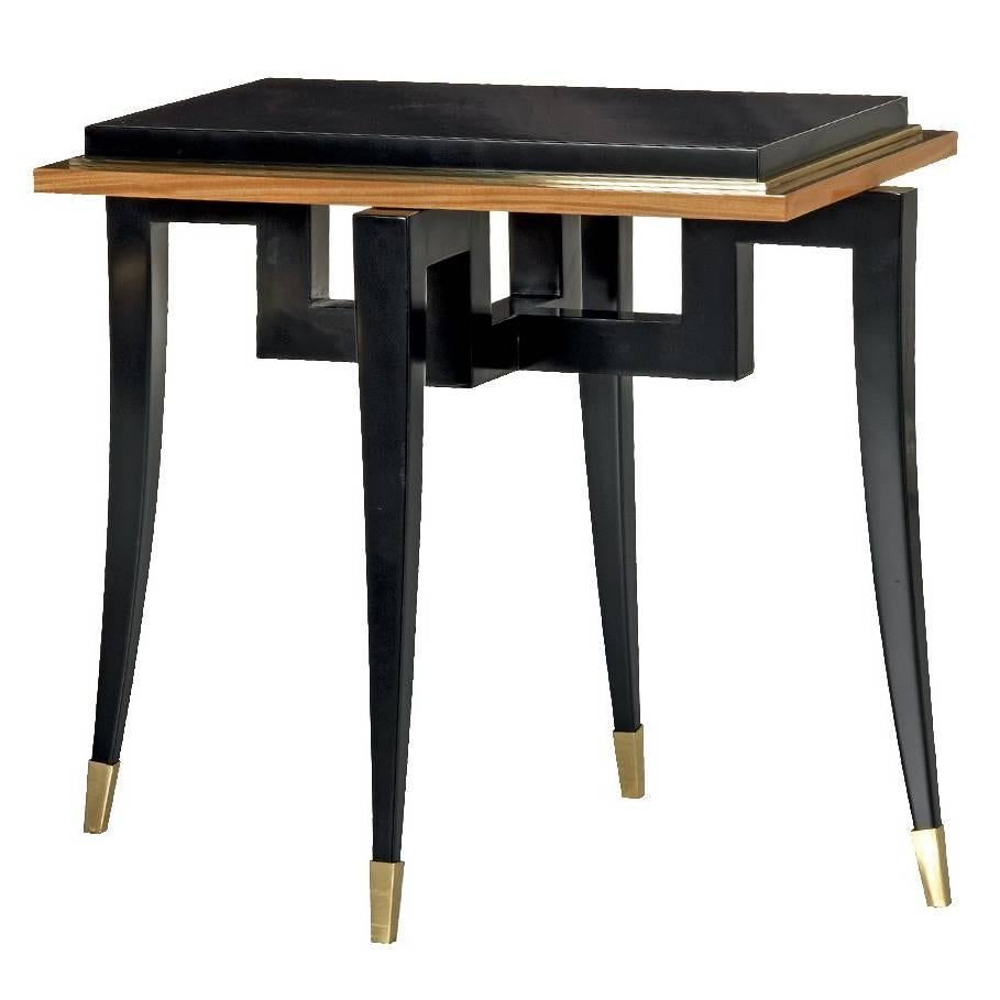 Citronnier Wood Side Table with Black Finish