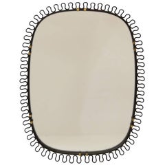 Josef Frank Brass and Black Enamel Mirror