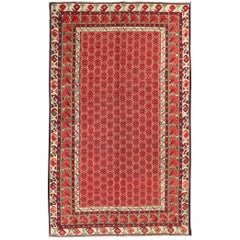 All-Over Design Antique Karabagh Rug with Tribal Motifs in Green and Red