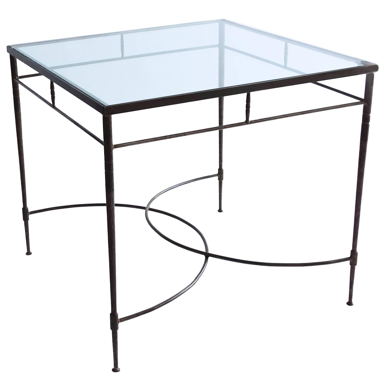 Italian Steel and Glass Patio Table For Sale