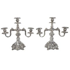 Late 19th Century Silver Plate Reed and Barton Candelabras "Renaissance" Pattern