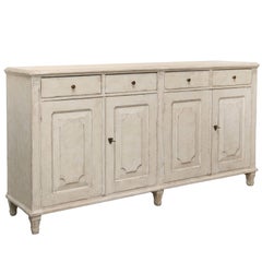 Antique Swedish Gustavian Style Painted Four-Door Sideboard, Late 19th Century