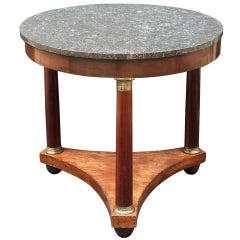 French Marble-Top Table or Guéridon in the Empire Style