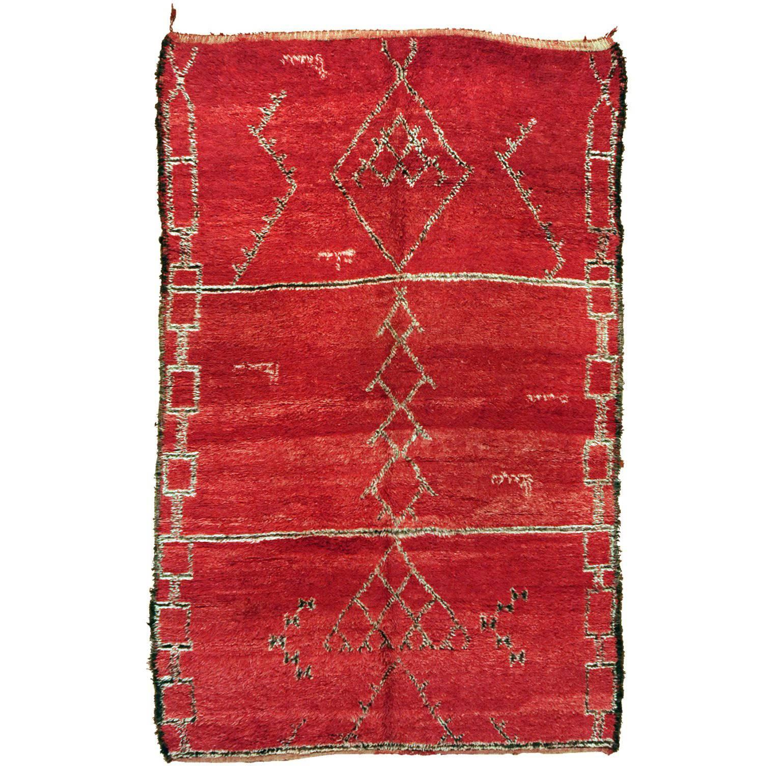 Red Moroccan Berber Rug For Sale