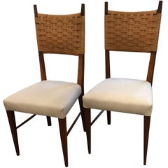 Pair of Ladder Back Chairs, Italy, Mid-Century 1