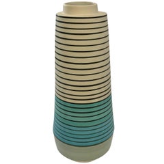 Striped Ceramic Vase, France, Contemporary