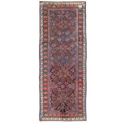 Tapis caucasien ancien Seychour du 19ème siècle en bleu, vert, marron et multicolore