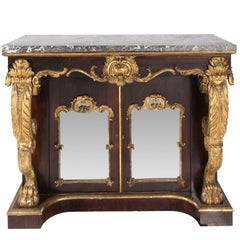 Baroque Style Two-Door Gilded Console