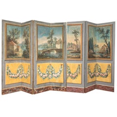 Louis XVI Style Hand-Painted Screen Panel 6