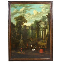 Flemish Oil on Canvas Capriccio by John Miel