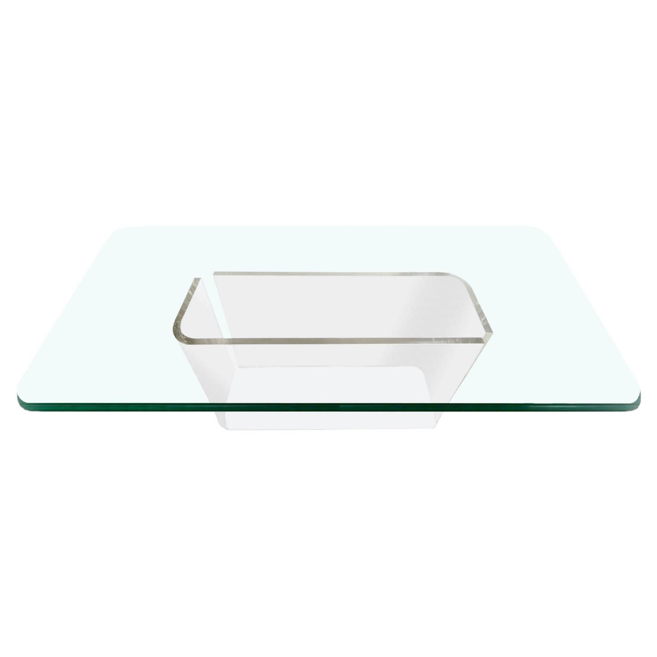 Lucite Slab Dining Table Base For Sale