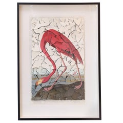 Vintage Butterfly Box Audubon Flamingo Print