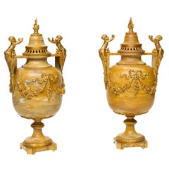 19th Century Louis XVI Marble and Ormolu Large Urns