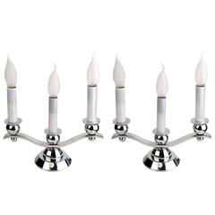 Pair of French Art Deco Modernist Table Lamps, 1930s Machine Age Design 6