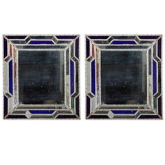 Arresting Pair of Mid-Century, Beaded, Sicilian Mirrors