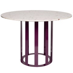 Flux Round Dining Table by Pieces, Modern Customizable in Stone Wood and Glass