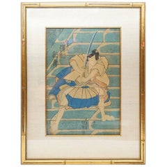 Vintage 19th Century Impression of Woodblock Print by Utagawa Kunisada