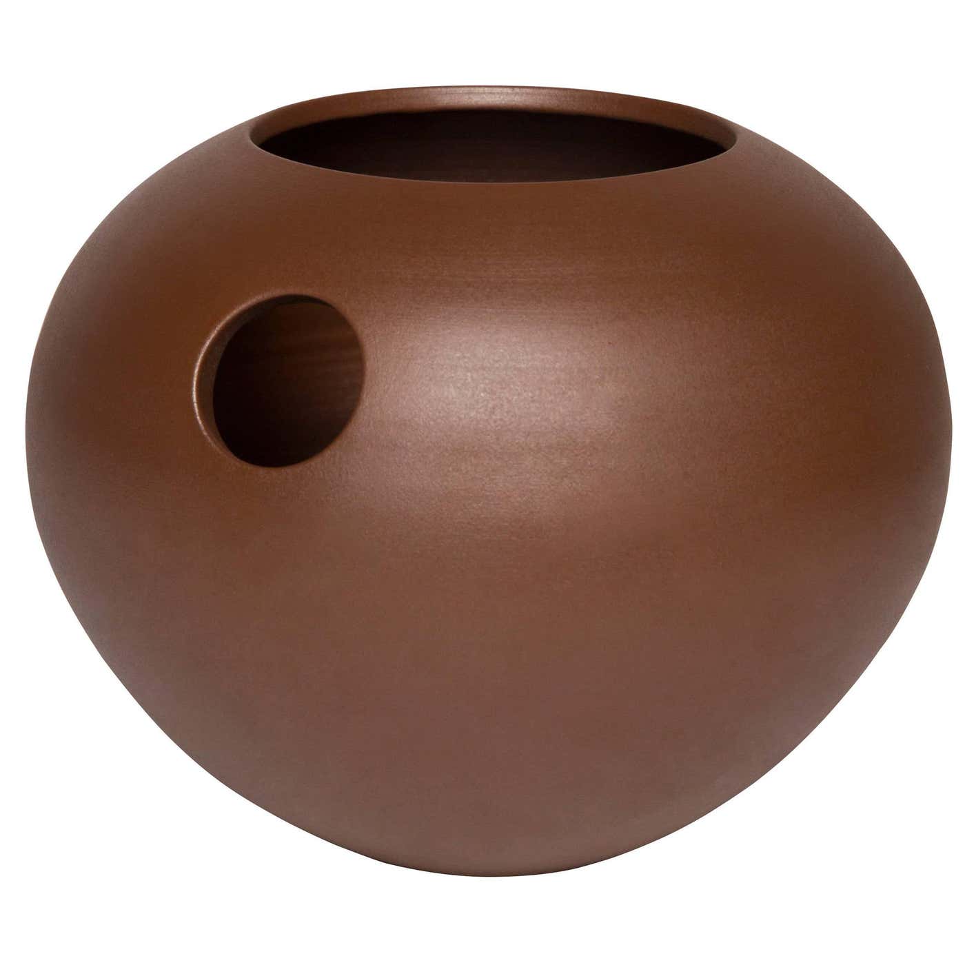 Modern Peony Ceramic Handmade Vase Customizable Rust Orbe For Sale at ...