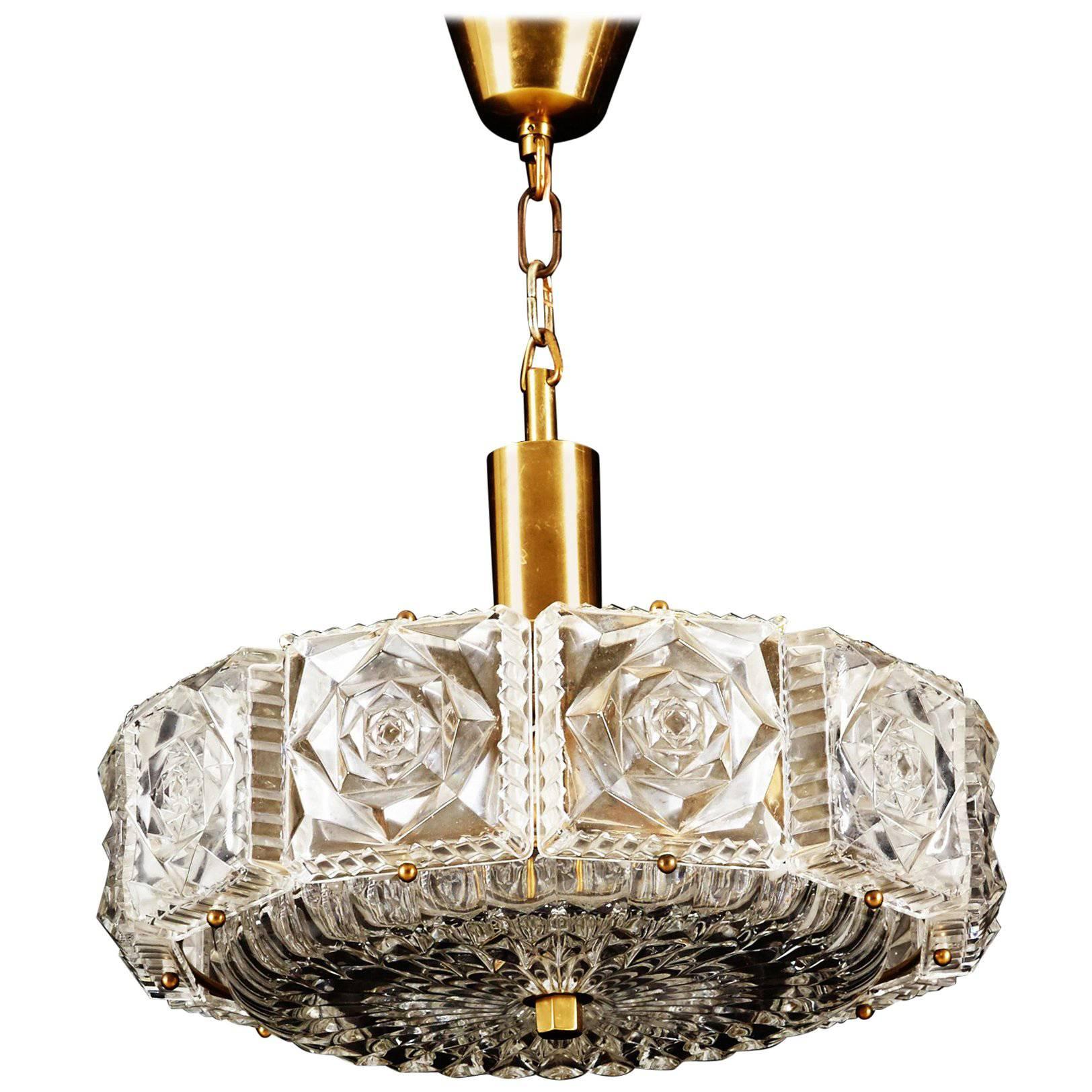 Chandelier Attributed to Carl Fagerlund for Orrefors Glassworks For Sale