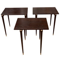 Set of Three Wood Nesting Tables Set of Three Wood Nesting Tables